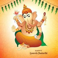 ilustración de lord ganpati para el fondo de la tarjeta navideña de ganesh chaturthi vector