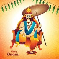 Happy onam south indian festival holiday background vector