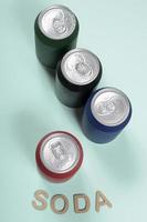 Colorful, cold wet aluminum can photo