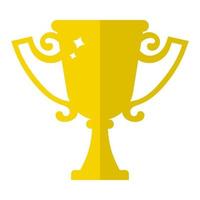 Vector Winner Trophy Cup Icon. First Place. Flat Golden Trophy isolated on white background. Vector illustration for Your Design, Web.