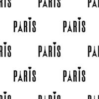 Seamless pattern with paris word with eiffel tower on white background. Vector illustration for design, web, wrapping paper, fabric