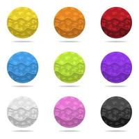 Set of Vector Colorful Magic Spheres with Shadow. Colored Abstract Balls. Paper Effect. Vector illustration for Your Design, Web.