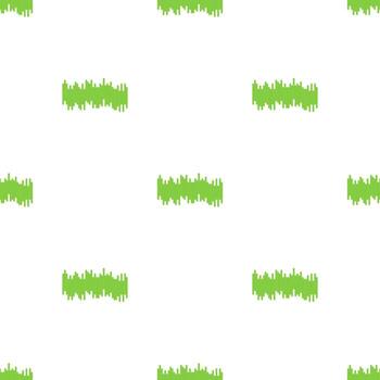 Seamless pattern with abstract green grass or music wave on white background. Vector illustration for design, web, wrapping paper, fabric, wallpaper.