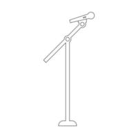 Outline Stage Microphone and Stand isolated on white background. Vector illustration for Your Design.