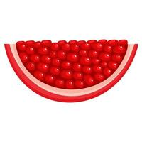 Fresh bright exotic pomegranate chunk isolated on white background. Summer fruits for healthy lifestyle. Organic fruit. Cartoon style. Vector illustration for any design.