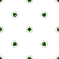 patrón sin costuras con icono de globo ocular verde. iris del ojo de la clínica. estilo plano ilustración vectorial para diseño, web, papel de envolver, tela, papel tapiz.