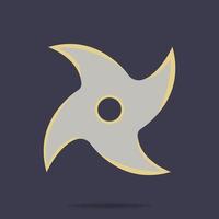 icono de shuriken. arma ninja equipo samurái. estilo de dibujos animados ilustración vectorial limpia y moderna para diseño, web. vector