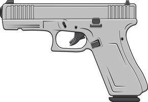 arma militar pistola glock17 vector