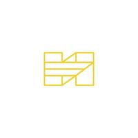 Initial Logo Design Combination of the letter H and Yellow Lightning vector