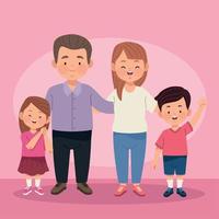 four family members characters vector