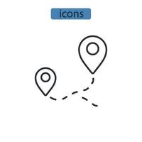 iconos de ruta símbolo elementos vectoriales para web infográfico vector