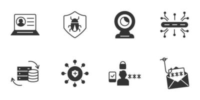 conjunto de iconos de ciberseguridad. elementos de vector de símbolo de paquete de ciberseguridad para web infográfico