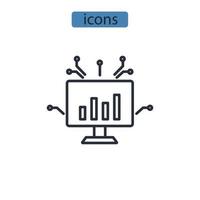 los iconos de inferencia causal simbolizan los elementos vectoriales para la web infográfica vector