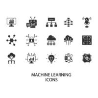 machine learning icons set . machine learning pack symbol vector elements for infographic web