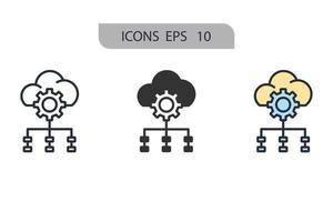 iconos de diferencia temporal símbolo elementos vectoriales para web infográfico vector