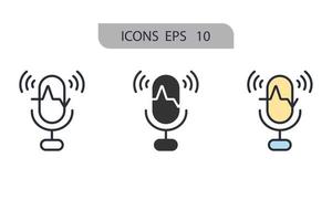 iconos de reconocimiento de voz símbolo elementos vectoriales para web infográfico vector