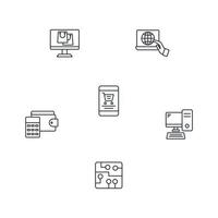 E-Payment Internet Banking Technology icons set . E-Payment Internet Banking Technology pack symbol vector elements for infographic web