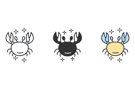 Crab icons  symbol vector elements for infographic web