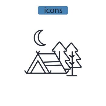 Camp icons  symbol vector elements for infographic web