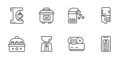 electrodomésticos de cocina iconos símbolo elementos vectoriales para infografía web vector