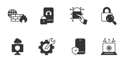 Cybersecurity icons set . Cybersecurity pack symbol vector elements for infographic web