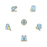 conjunto de iconos de ciberseguridad. elementos de vector de símbolo de paquete de ciberseguridad para web infográfico