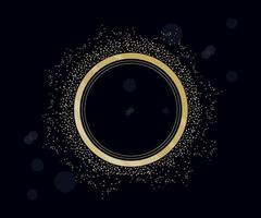 circular golden frame vector