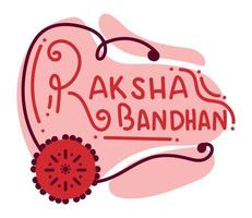 raksha bandhan letras rojas vector