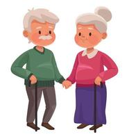 grandparents couple with canes vector