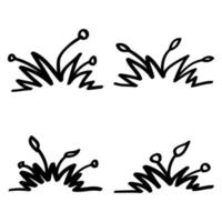 hand drawn grass collection doodle style vector