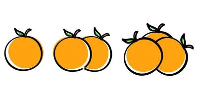 hand drawn orange in doodle style vector