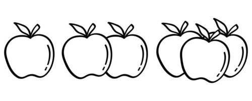 manzana dibujada a mano en estilo garabato vector