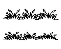 hand drawn grass collection doodle style vector
