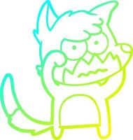 cold gradient line drawing cartoon annoyed fox vector