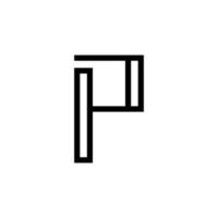 diseño moderno del logotipo del monograma de la letra p vector