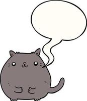 cartoon cat and speech bubble vector