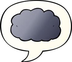 cartoon cloud and speech bubble in smooth gradient style vector