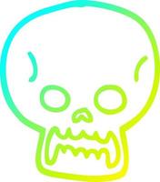 cold gradient line drawing cartoon halloween skull vector