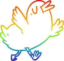 línea de gradiente de arco iris dibujo pájaro feliz vector