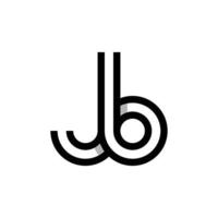 modern letter JB or BJ monogram logo design vector