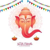 Happy ganesh chaturthi festival of India greeting card background vector