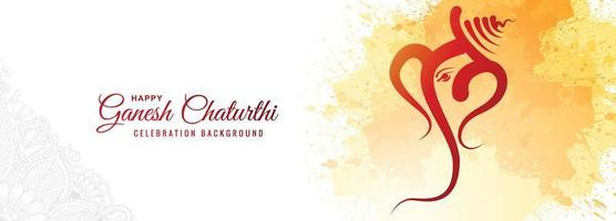 Happy ganesh chaturthi traditional greeting card banner background vector