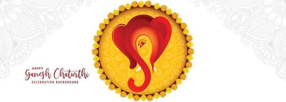 Happy ganesh chaturthi traditional greeting card banner background vector