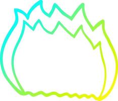 cold gradient line drawing cartoon blue flame vector