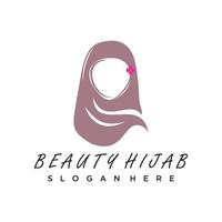 logotipo de hijab con vector premium de diseño único