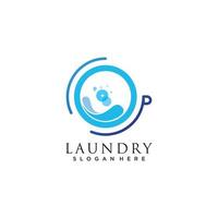 logotipo de lavandería con vector premium de diseño creativo