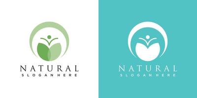 Nature logo with modern concept for business premium vector