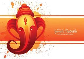Beautiful mythological ganesh chaturthi card festival background vector