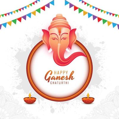 Indian festival of ganesh chaturthi celebration card background 10521852  Vector Art at Vecteezy