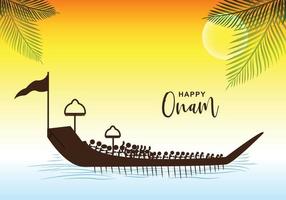 Happy onam celebration card on watercolor background vector